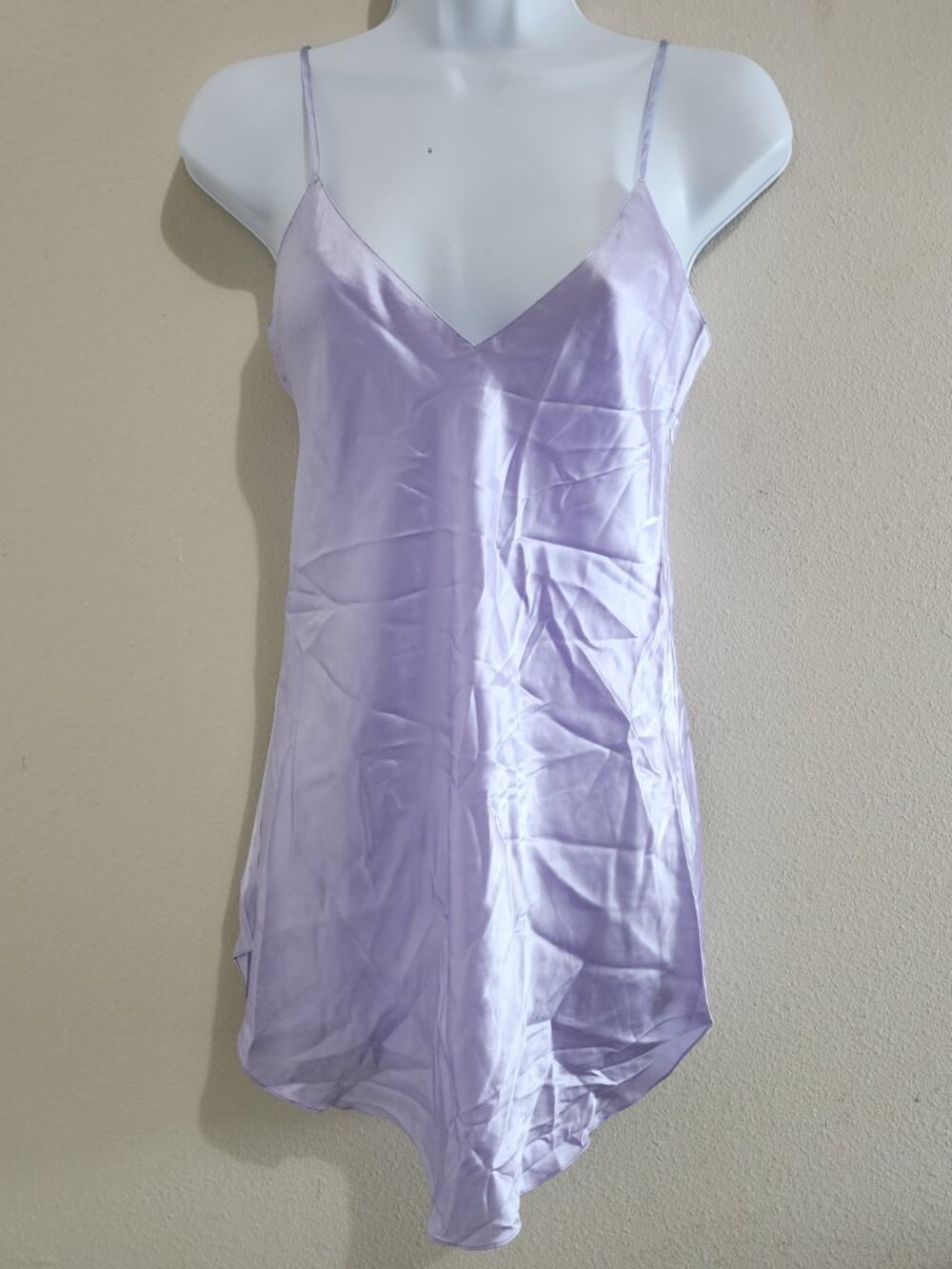 NWT Vintage Victoria’s Secret 100% Silk Slip Nightgown Lilac Purple XS Petite